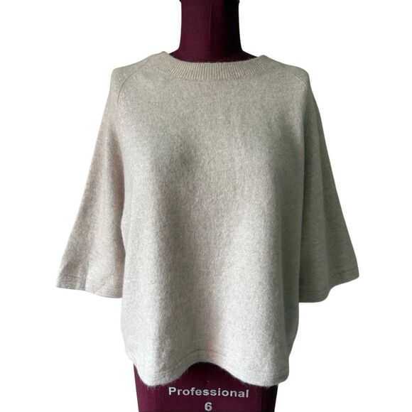 & Other Stories ALPACA BLEND KNITTED TOP size medium M Oatmeal Cream - Picture 5 of 12